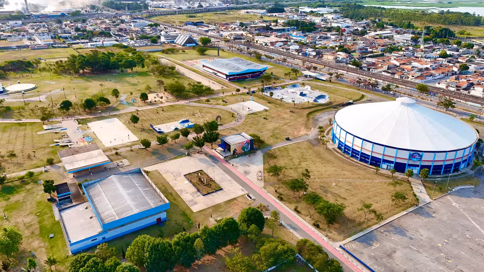 foto de drone do max feffer - centro de eventos de suzano